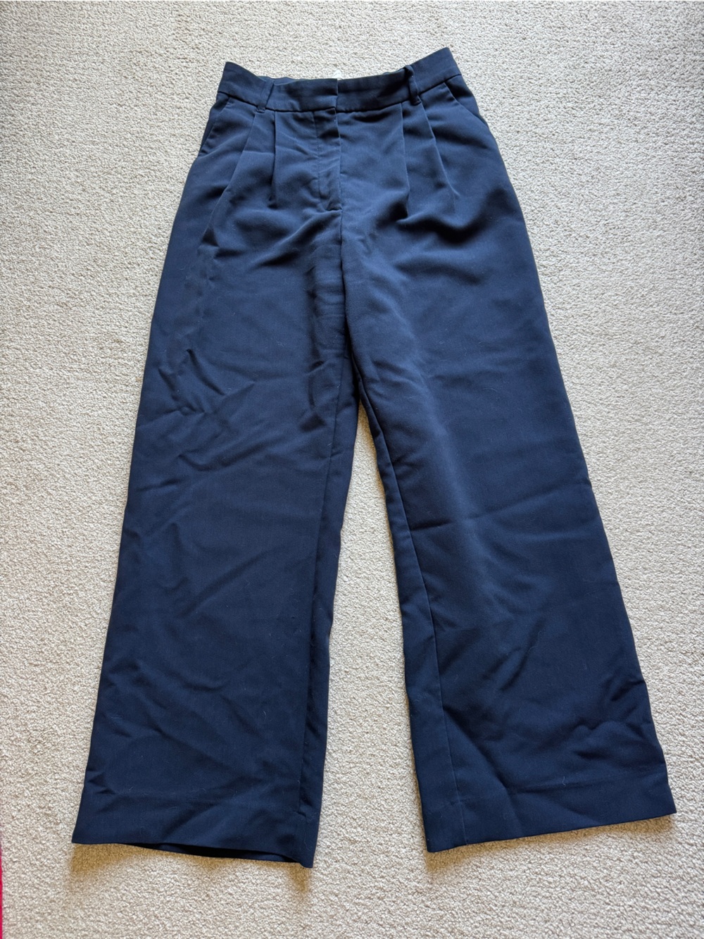 Abercrombie & Fitch Navy Wide Leg Trousers (short)